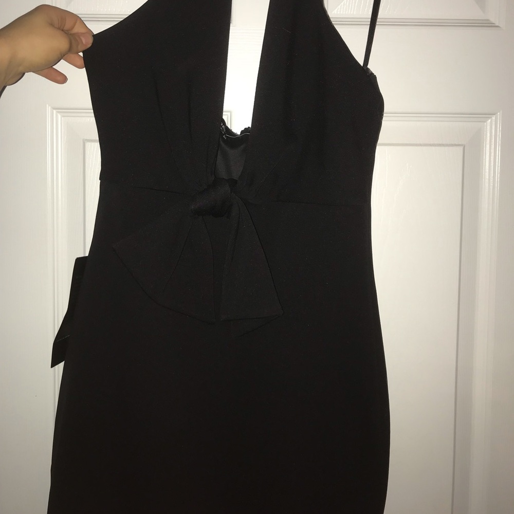 Bebe bow front halter dress
